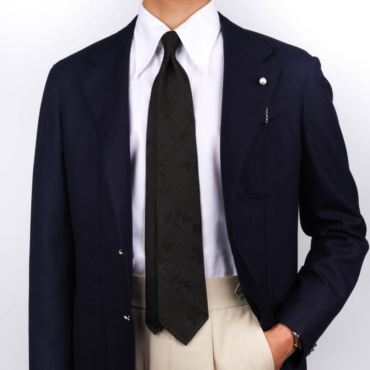 Handmade Black Tie – 100% Silk