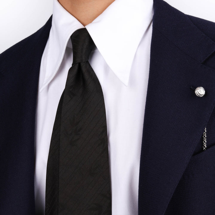 Handmade Black Tie – 100% Silk