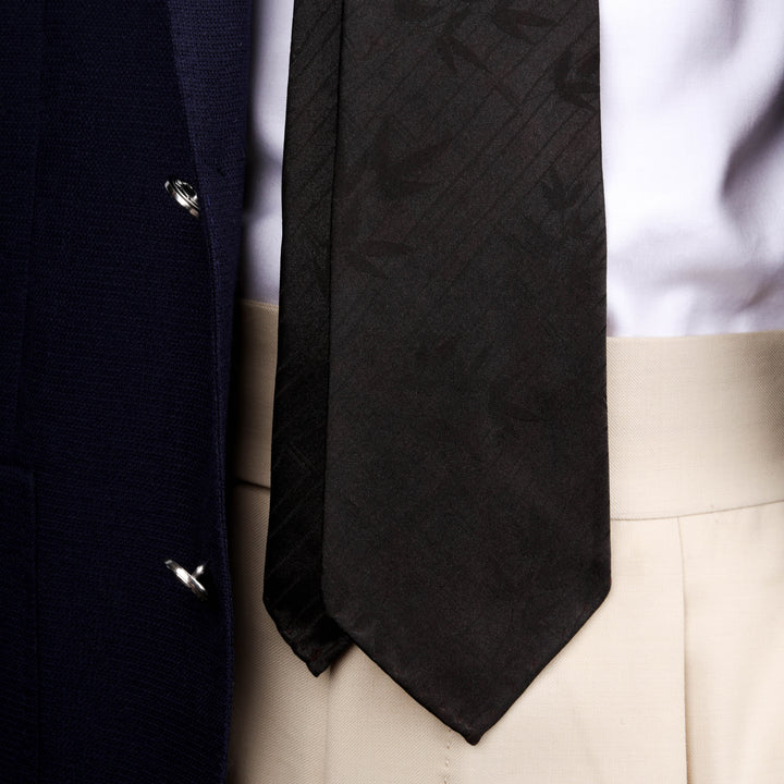 Handmade Black Tie – 100% Silk