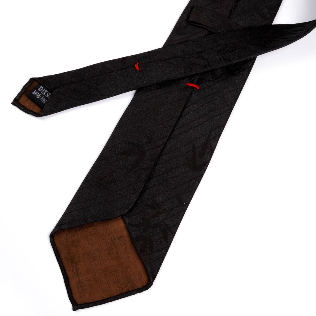 Handmade Black Tie – 100% Silk