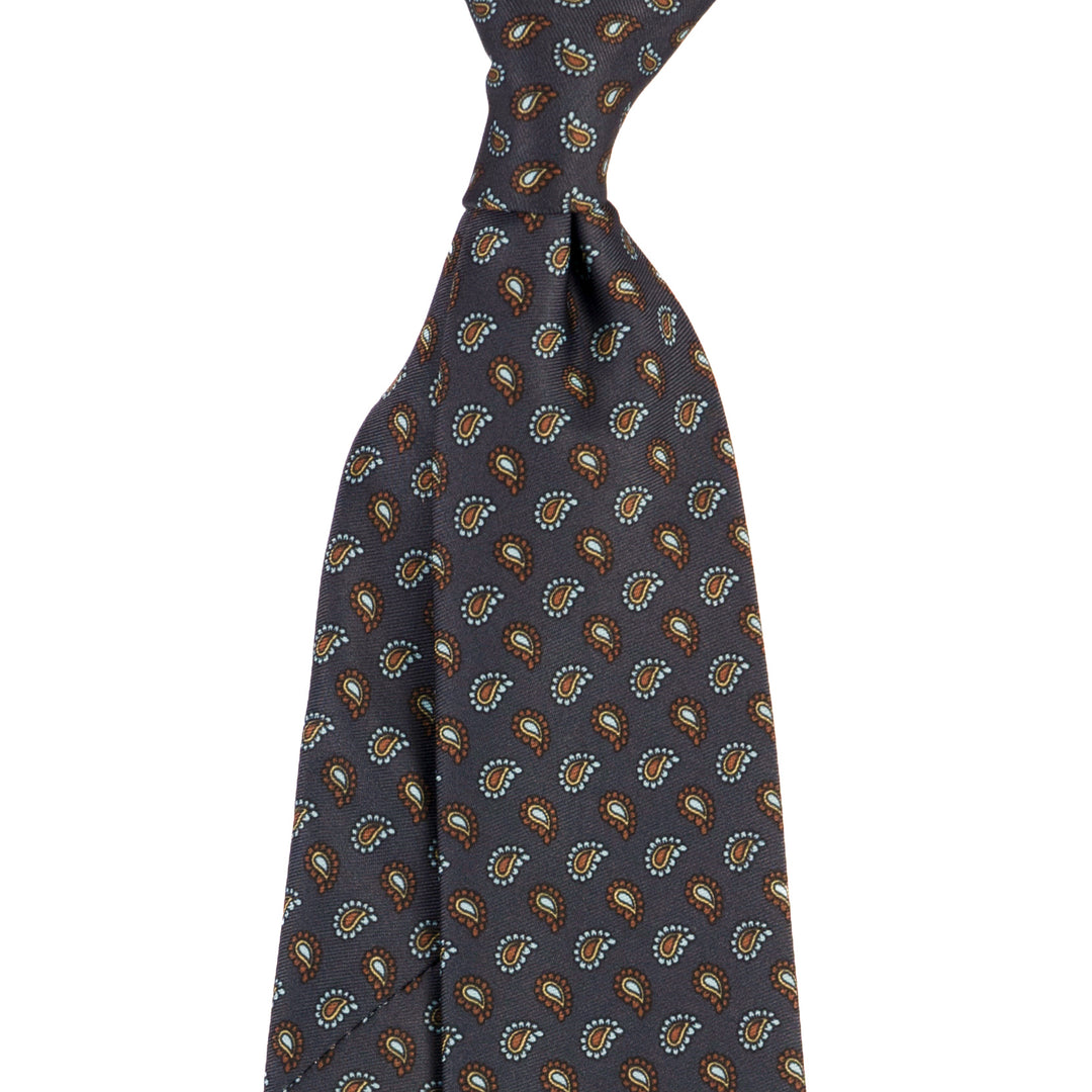 Paisley Tie – Deep Charcoal & Rust