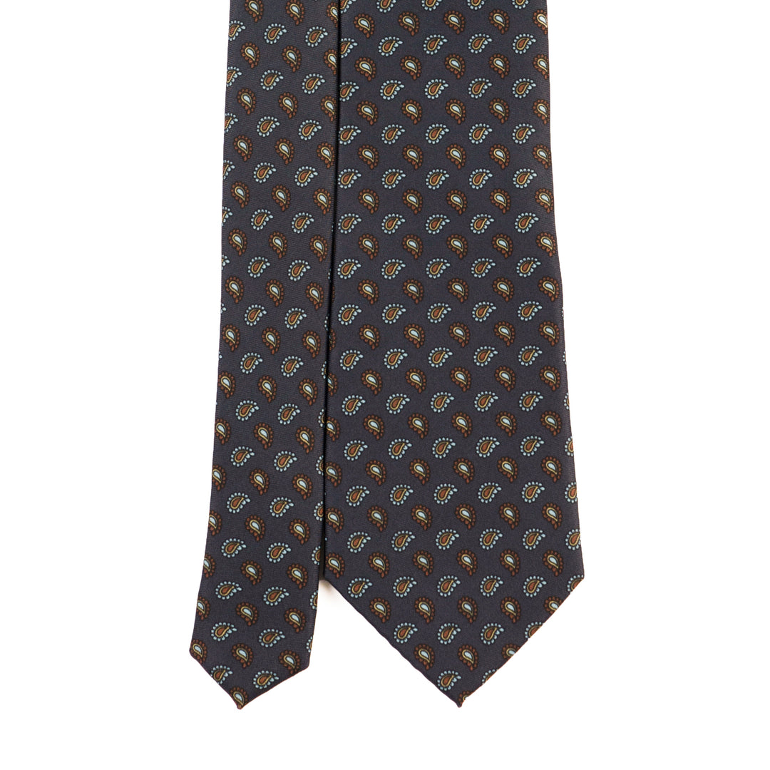 Paisley Tie – Deep Charcoal & Rust