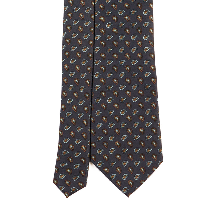 Paisley Tie – Deep Charcoal & Rust