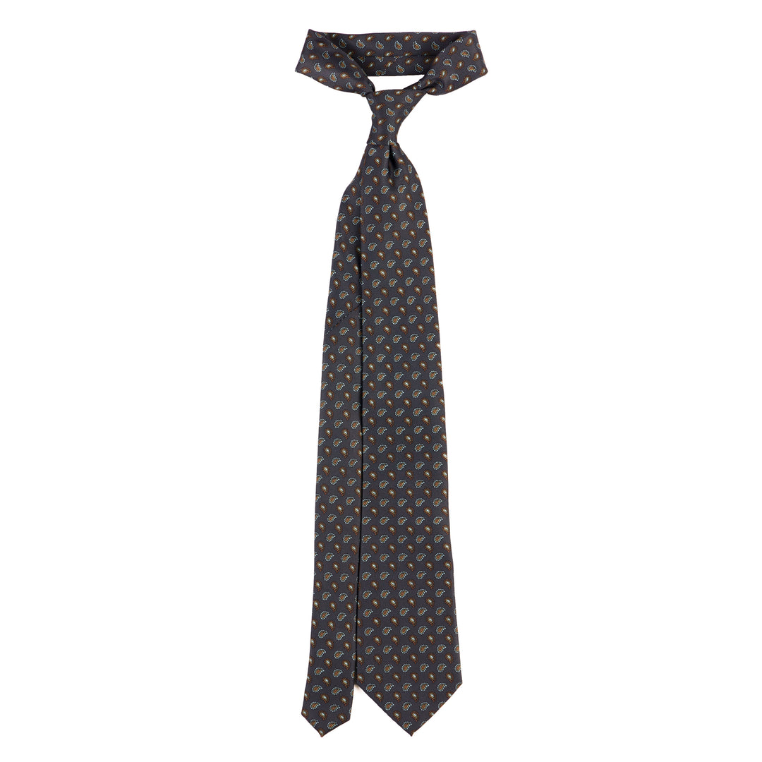 Paisley Tie – Deep Charcoal & Rust