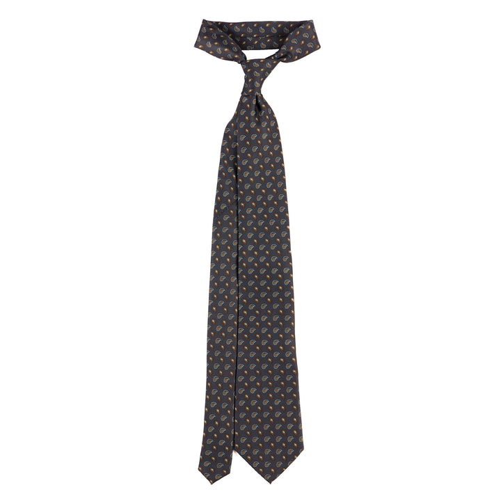 Paisley Tie – Deep Charcoal & Rust
