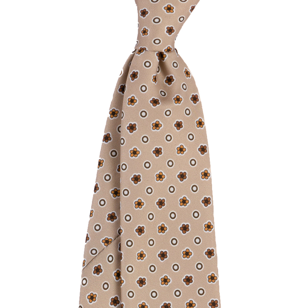 Floral Tie – Sand & Amber