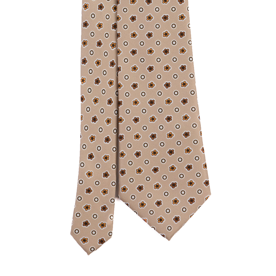 Floral Tie – Sand & Amber