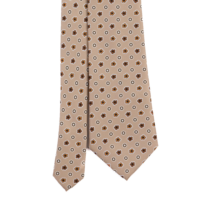 Floral Tie – Sand & Amber