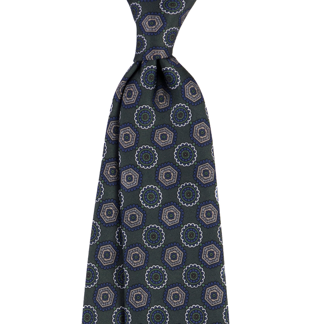 Medallion Tie – Midnight Blue & Red