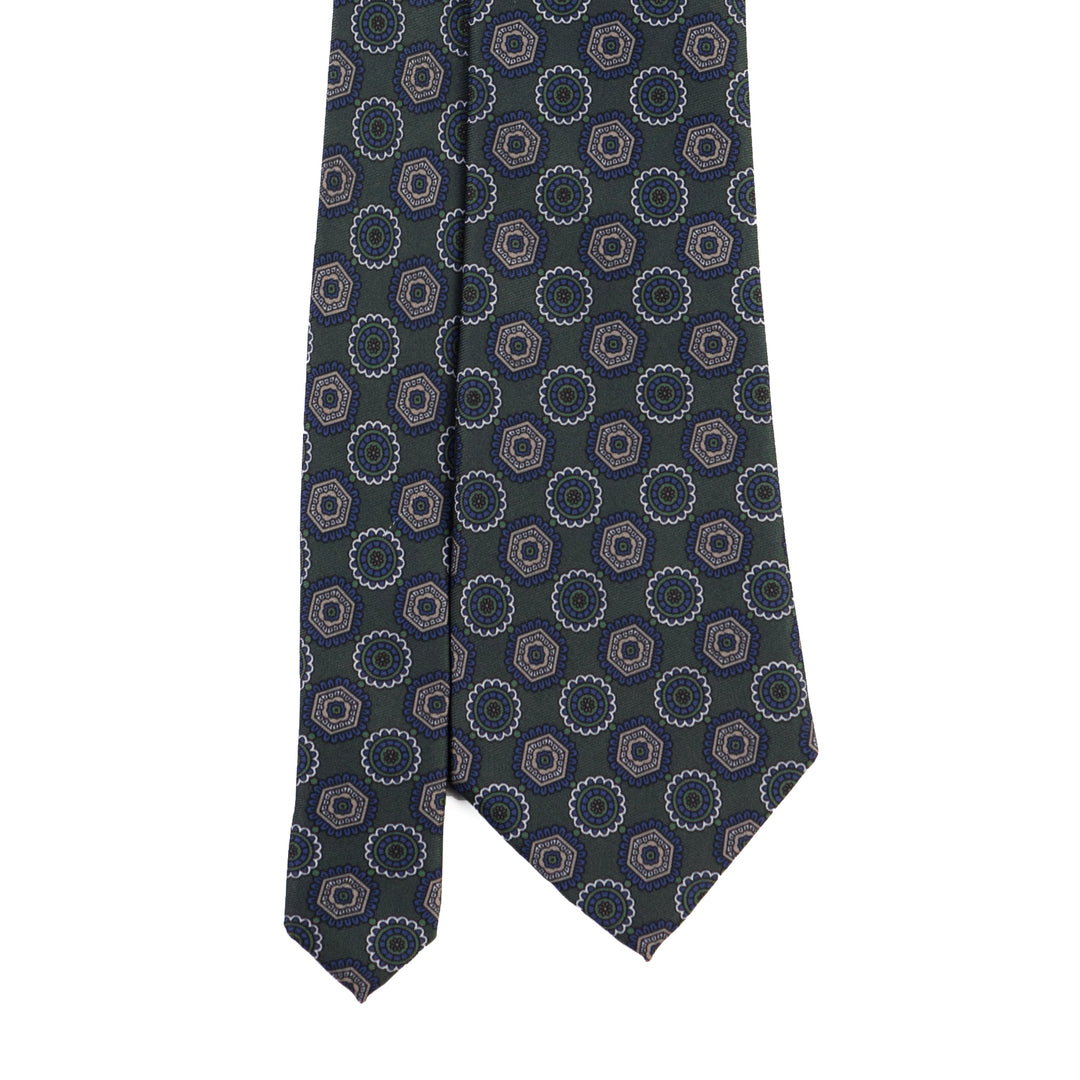 Medallion Tie – Midnight Blue & Red