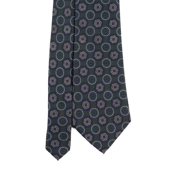 Medallion Tie – Midnight Blue & Red