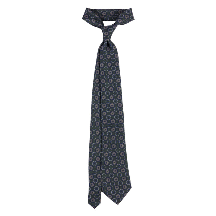 Medallion Tie – Midnight Blue & Red