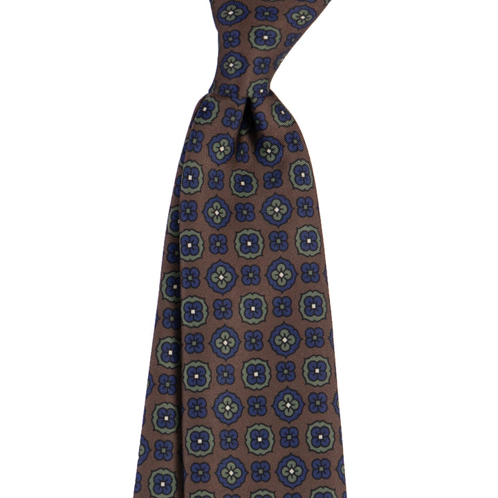 Vintage Tile Tie – Bronze & Navy