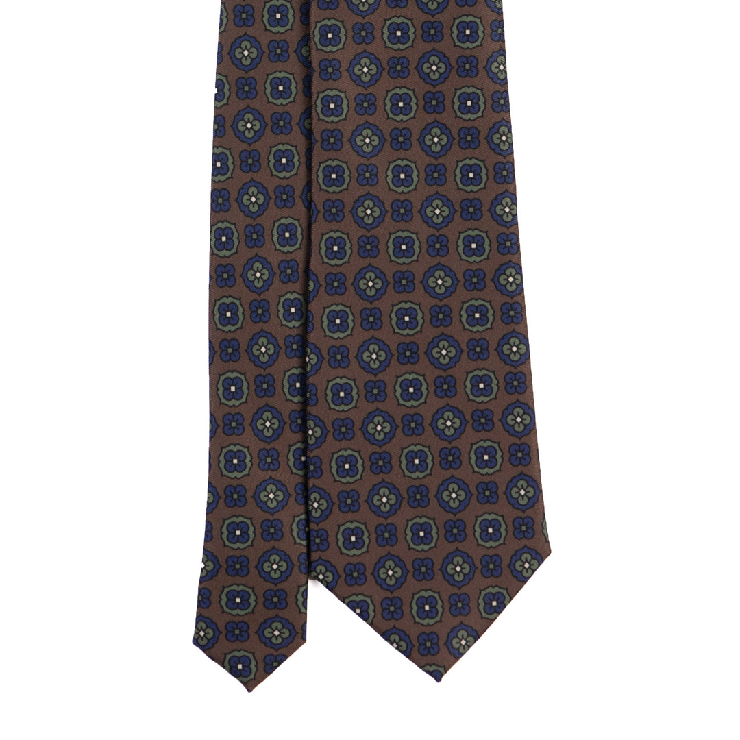 Vintage Tile Tie – Bronze & Navy