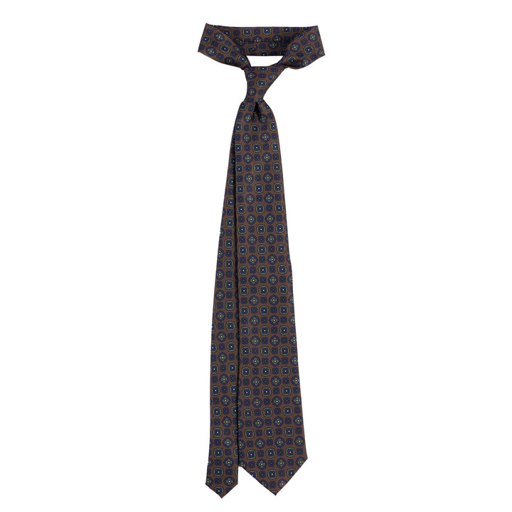 Vintage Tile Tie – Bronze & Navy